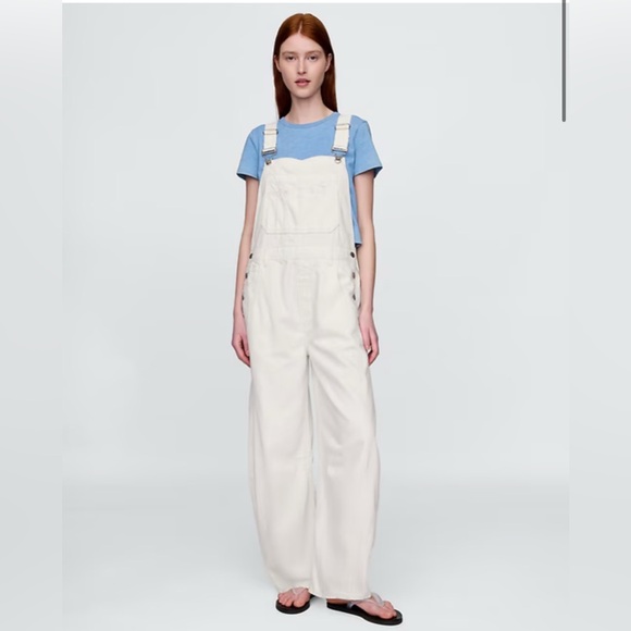 Gap Oversized Ultrasoft Denim Horseshoe Overalls Jeans Jumpsuit NWT XL Tall - Picture 1 of 10